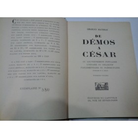 DE  DEMOS  A  CESAR  -  CHARLES  MAURRAS (2 vol)